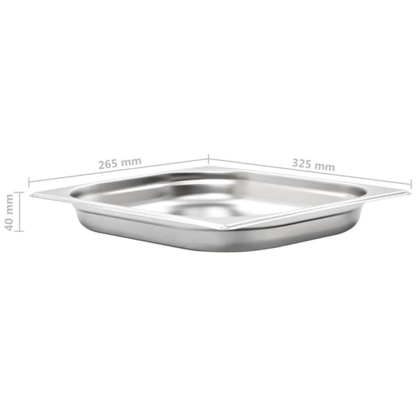 vidaXL Gastronormkantiner 8 st GN 1/2 40 mm rostfritt stål