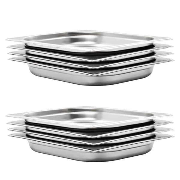vidaXL Gastronormkantiner 8 st GN 1/2 40 mm rostfritt stål