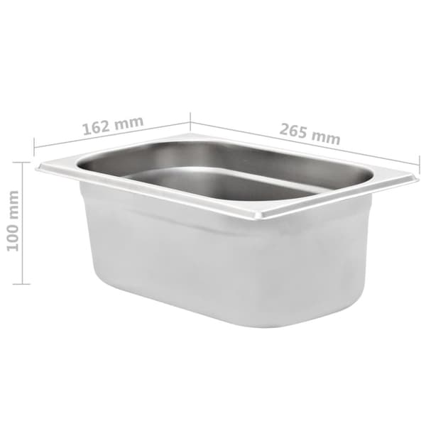vidaXL Ruokavuoat 8 kpl GN 1/4 100 mm ruostumaton teräs -  Höyryastiat