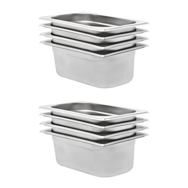 vidaXL Ruokavuoat 8 kpl GN 1/4 100 mm ruostumaton teräs -  Höyryastiat