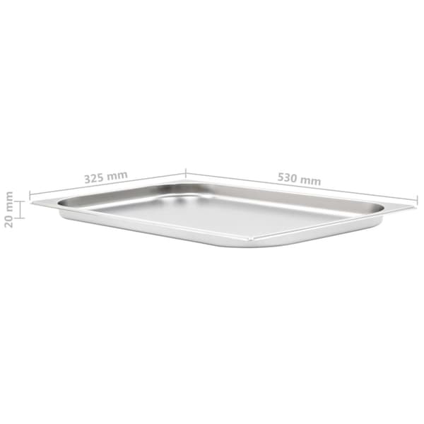 vidaXL Gastronormkantiner 4 st GN 1/1 20 mm rostfritt stål -  Kokeribehållare