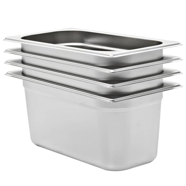 Gastronormkantiner 4 st GN 1/3 150 mm rostfritt stål