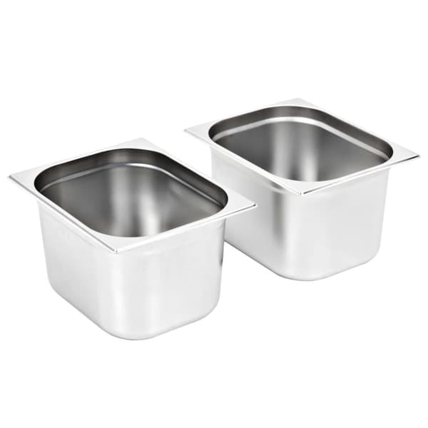 Gastronormkantiner 2 st GN 1/2 200 mm rostfritt stål
