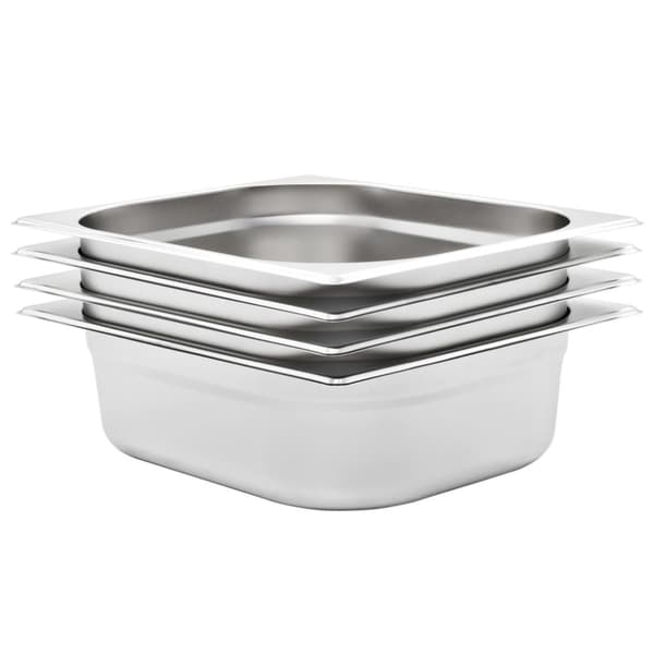 Gastronormkantiner 4 st GN 1/2 100 mm rostfritt stål