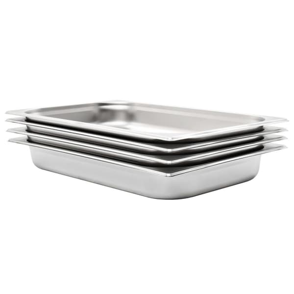 Gastronormkantiner 4 st GN 1/1 65 mm rostfritt stål