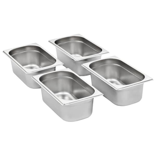 Gastronormkantiner 8 st GN 1/4 100 mm rostfritt stål