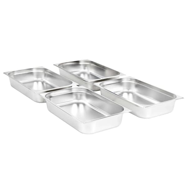 Gastronormkantiner 4 st GN 1/1 100 mm rostfritt stål