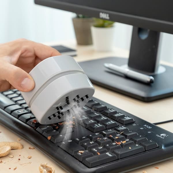 Innovagoods trådløs mini-tastatur skrivebordsstøvsuger