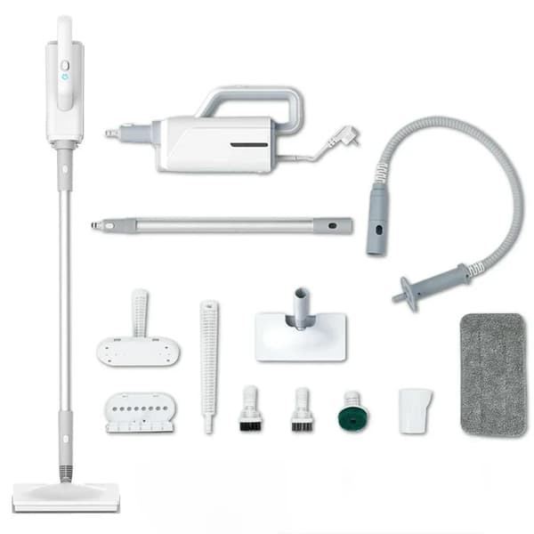 Steamer-mop, irrotettava käsihöyrystin, 1500W teho,Valkoinen, 220V, EU