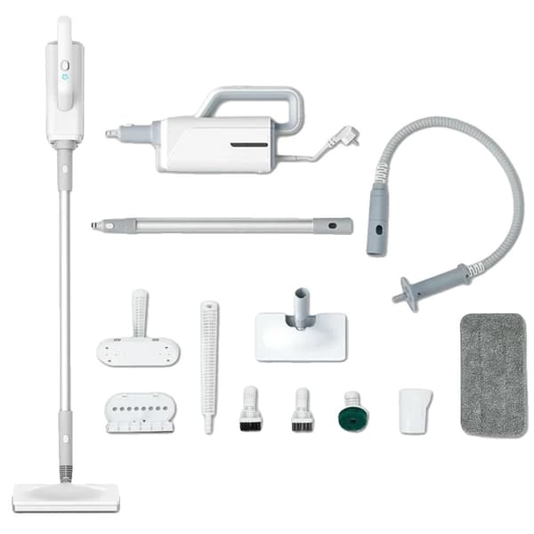 Steamer-mop, irrotettava käsihöyrystin, 1500W teho,Valkoinen, 220V, EU