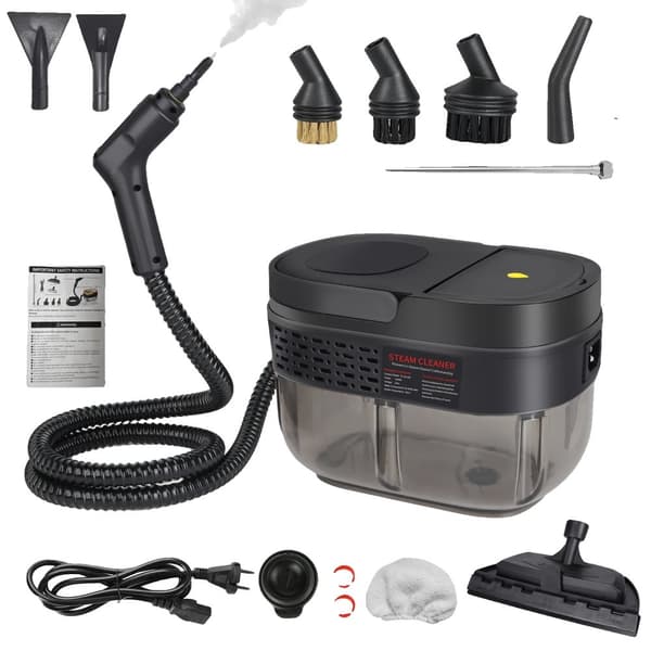 Käsikäyttöinen höyrypuhdistin, 2500W teho, 1.6L vesitankki,musta, EU