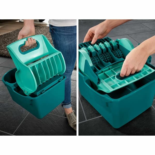 Mop with Bucket Leifheit 55092 Sininen Harmaa Mikrokuitu