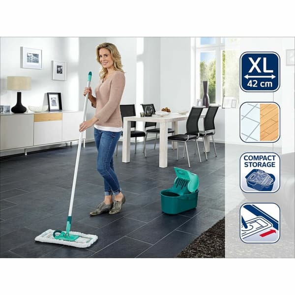 Mop with Bucket Leifheit 55092 Sininen Harmaa Mikrokuitu