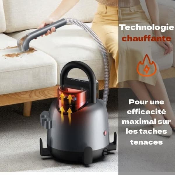 EZICLEAN Pletfjerner W4 Varme Injektor Udsugningsrens - Sofa/Tæppe/Møbelmåtte - 850W - 1,4L - 5m