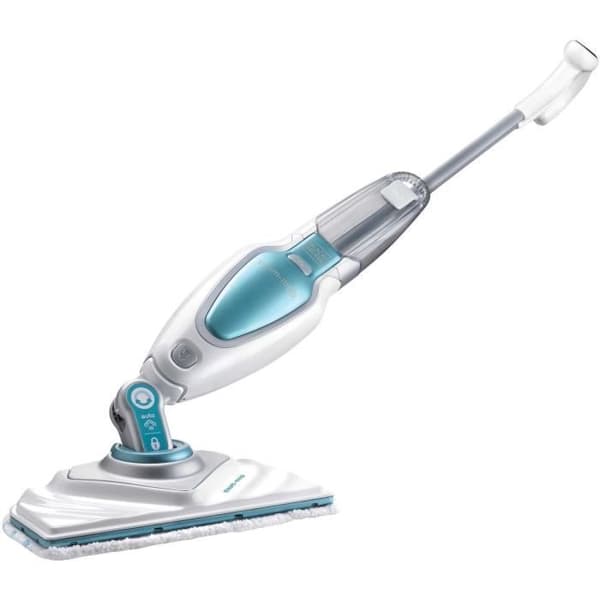 BLACK & DECKER FSM1630-QS - Deltahead ångmopp - 1600 W - 4 tillbehör - Vit/Blå
