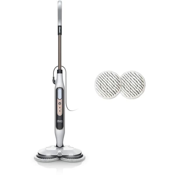 SHARK S8201EU Damprenser - Automatisk damprenser - 2 roterende puder - 3 dampindstillinger - Fjerner pletter og snavs