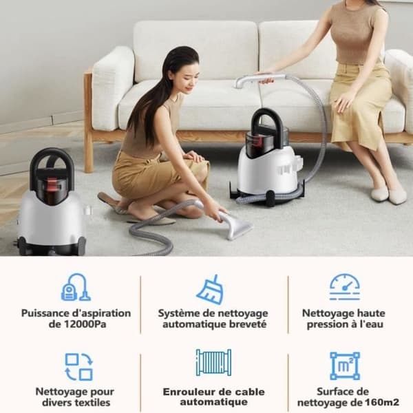 EZICLEAN Pletfjerner W2 injektorudtrækkerrens - Multioverflade - 850W - 1,4L - 5m