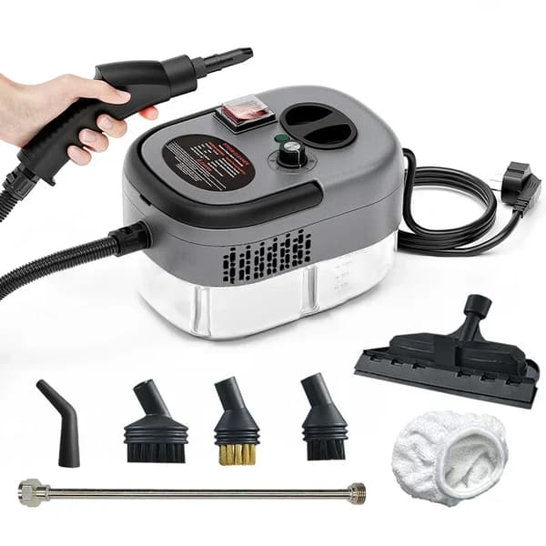 Håndholdt damprenser, Effekt 2500W, Dræber 99,9% af bakterier, Hurtig opvarmning på 15 sekunder,EU, 220V, Grå
