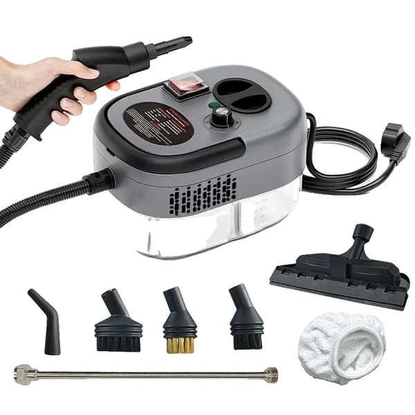 Håndholdt damprenser, Effekt 2500W, Dræber 99,9% af bakterier, Hurtig opvarmning på 15 sekunder,EU, 220V, Grå