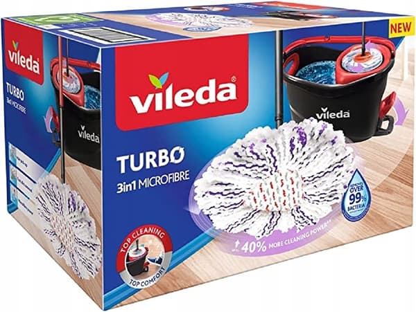 Vileda Turbo 3-i-1 roterande mopp med hinkset