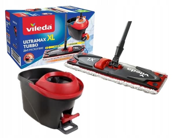 Vileda Flat pyörivä moppi ämpärillä ultramax Turbo XL