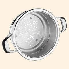 Insats för ångkokning i 18/10 rostfritt stål - ECOVITAM - Diameter 24 cm - Tillverkad i Italien - PFAs fri
