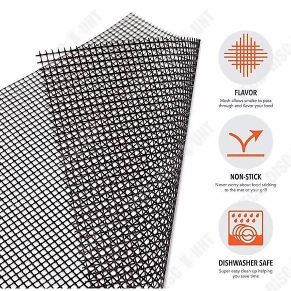 TD® non-stick glasfiber BBQ Grill Grillställ utomhus Återanvändbar och skärbar för BBQ Grill Lätt att rengöra