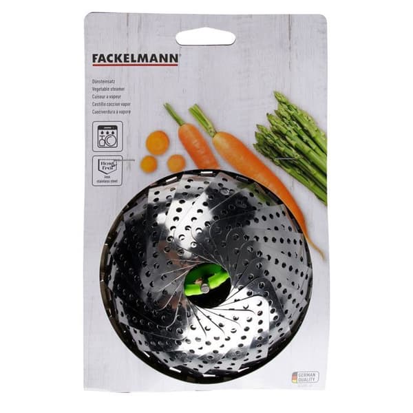 Ångkokare - Fackelmann - 42489 - Fällbar rostfri - 14 till 24 cm - Ångkokning