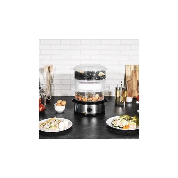 Cecotec Vapovita 3000 elektrisk ångkokare i rostfritt stål, 800 W, 3 oberoende korgar, 60 minuters timer, kompatibel med diskmaskin