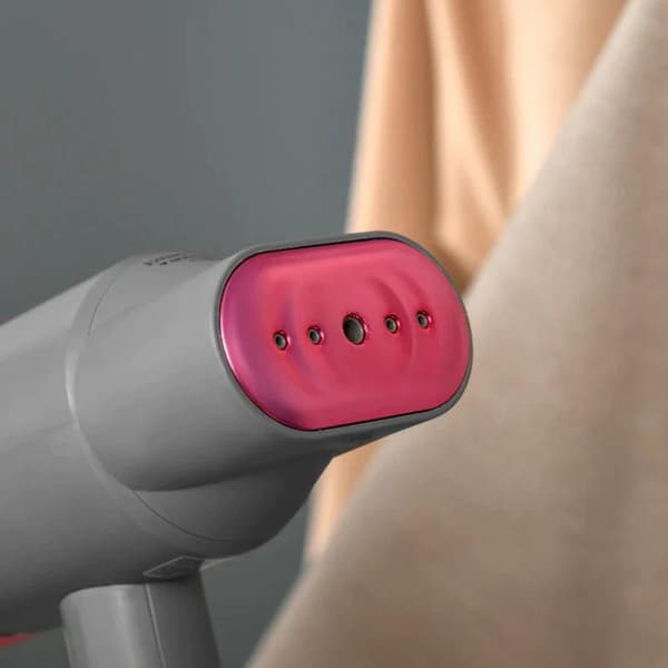 Rootz Steamer - Sammenfoldelig Steamer - Med LED-indikatorlys - 2 Modes - 160 ML Vandtank - 1520 W - Aluminiumsplastik - Grå/Pink - 27,5 x 18,2 x 9 cm
