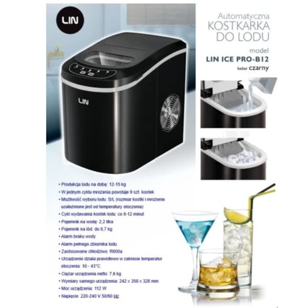 Ismaskin Lin ICE PRO-B12 Svart 112 W 2,2 L