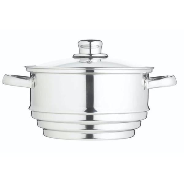 KitchenCraft - Universal ångkorg i rostfritt stål med lock, ångbåtsinsats med flera diametrar för 16 grytor