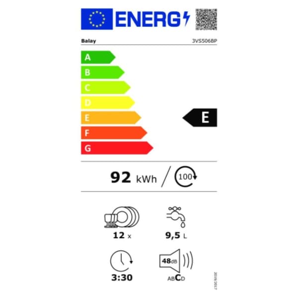 Diskmaskin Balay 3VS506BP 60 cm Vit