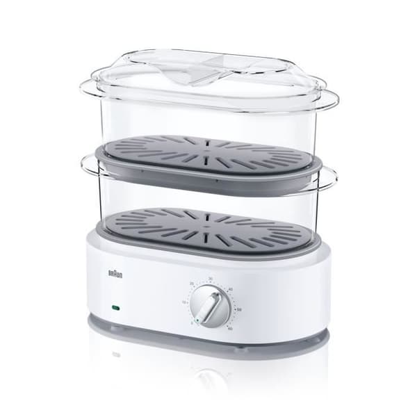 BRAUN Identity Collection FS5100WH ångkokare - Vit - 850W - 3,1L - Turboånga - Äggkokare