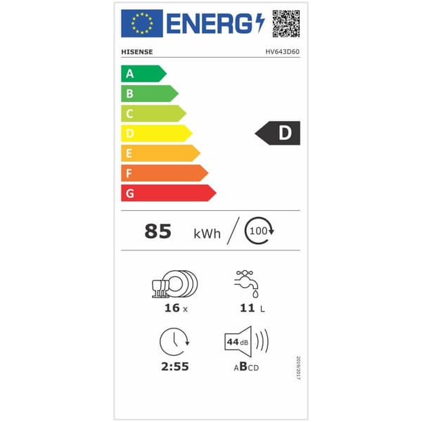 Opvaskemaskine Hisense HV643D60 60 cm Indlejret