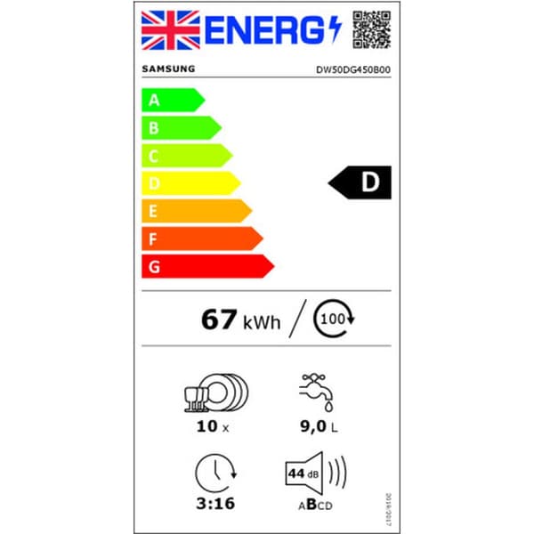 Oppvasker Samsung DW50DG450B00ET 45 cm