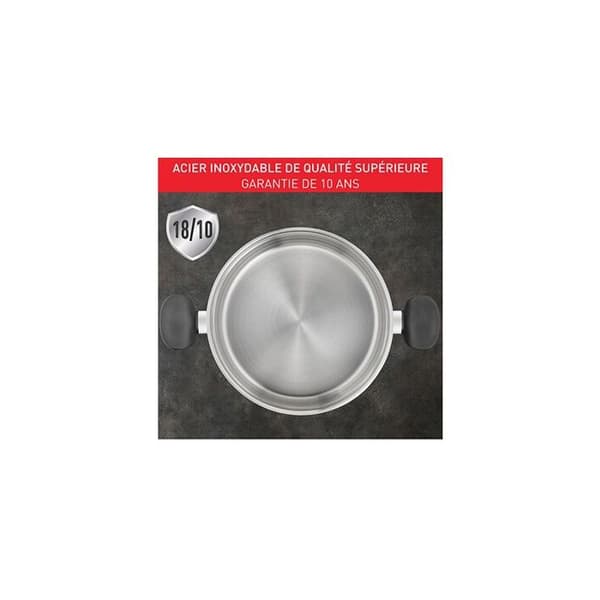 Couscoussier - Tefal - Primär E3089504 - Inox - 24 cm - Glaskåpa