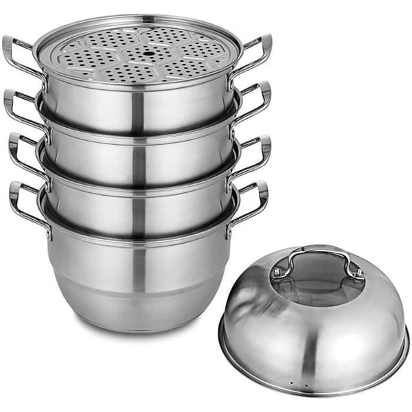 VEVOR 5 nivåer 28 mm ångbåtsugn Ångkokare Dumpling Steamer Spis i rostfritt stål Kommersiell spis Rostfri S[9898]