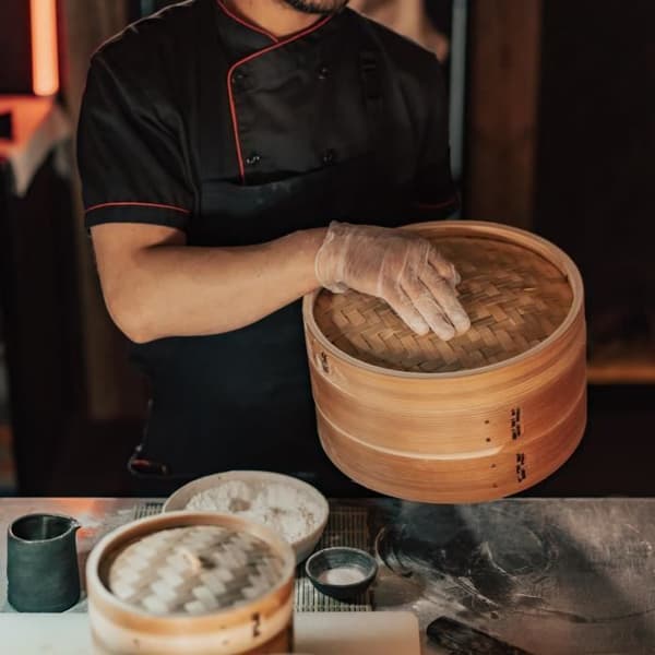 Bambuslock för ångkokare 10 tum - 10-pack Shao Mai