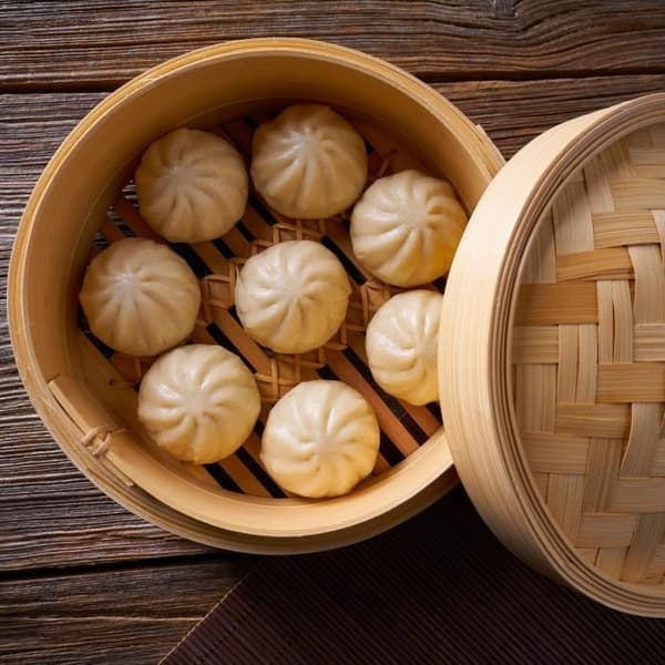 Bambuslock för ångkokare 10 tum - 10-pack Shao Mai
