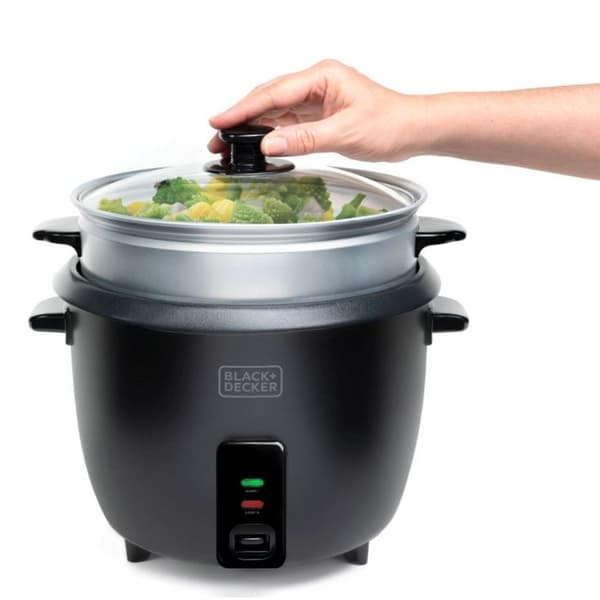 Black+decker Riskokare 1.8l 700w med ångkorg svart - BXRC1800E