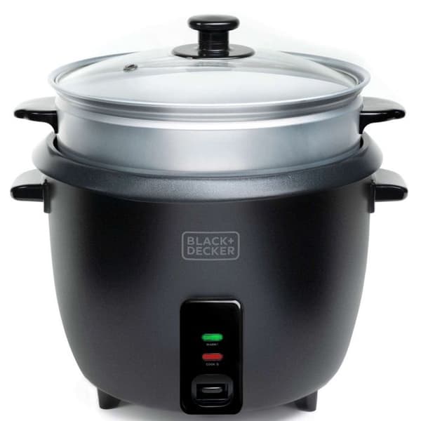 Black+decker Riskokare 1.8l 700w med ångkorg svart - BXRC1800E