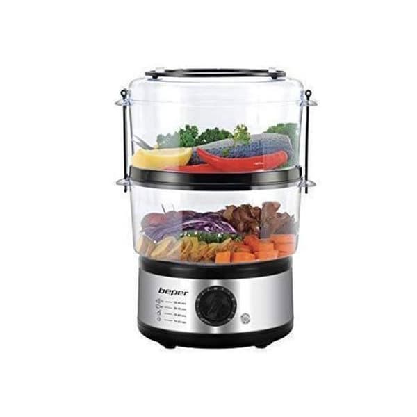 Beper - 5L Multi-Combustion Steamer, Space Saver, 60 Minuter Timer, Healthy Steaming, Power