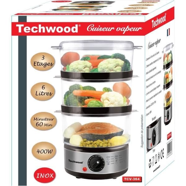 TECHWOOD TCV364 Steamer - Rostfritt stål