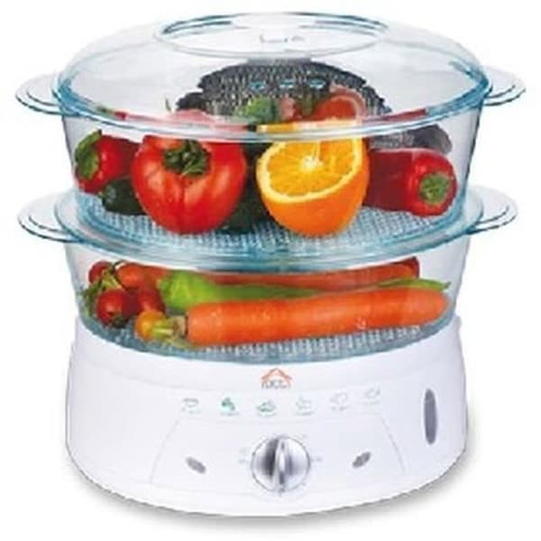 Ångkokare - DCG Eltronic - DG2334 - 2 korgar - 1,4 L - 750 W - Vit