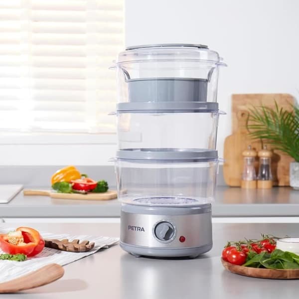 Petra Ångkokare 3 Nivåer 500W 7.5L Timer 60 Minuten Utan BPA