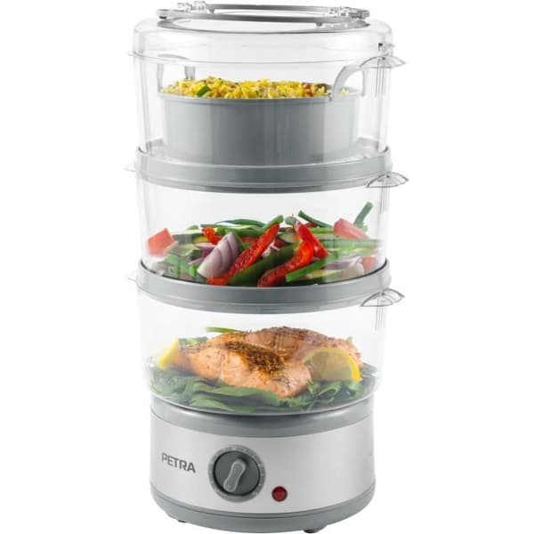 Petra Ångkokare 3 Nivåer 500W 7.5L Timer 60 Minuten Utan BPA