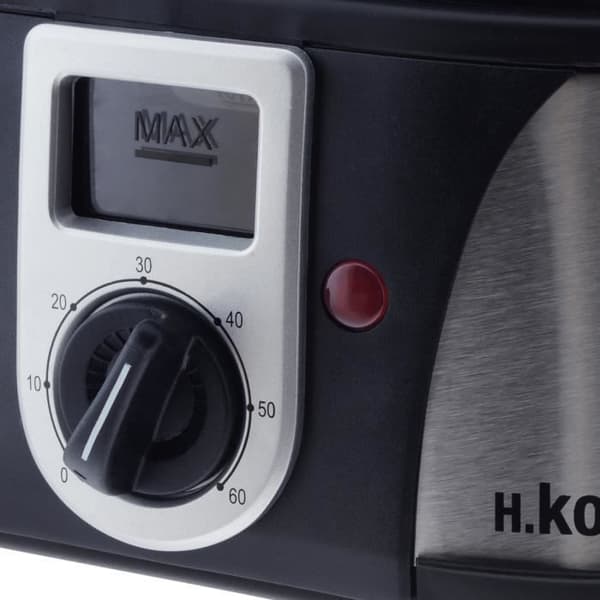 Elektrisk ångkokare - HKOENIG - VAP12 - 12 liter - 60 minuters timer - Transparent / Rostfritt stål