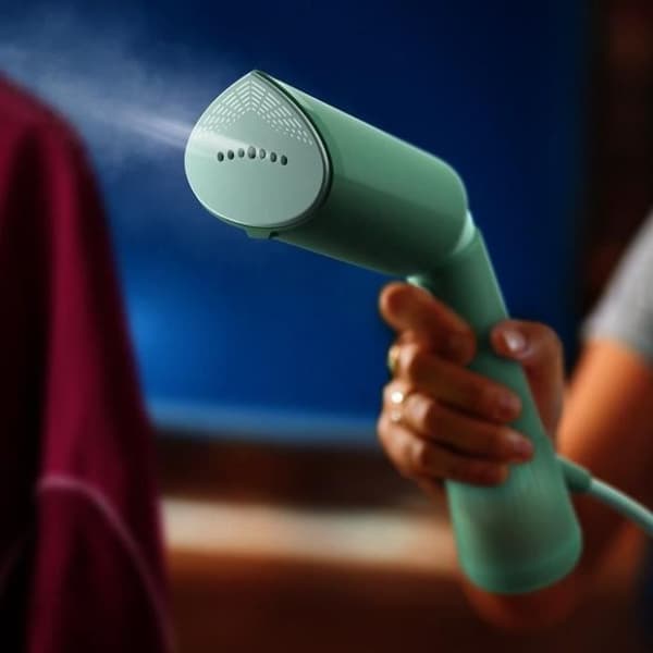 Handhållen ångkokare - PHILIPS - STH5010/70 - 1300 W - Vertikal ångning - Kontinuerligt ångflöde - Sladd: 2,5 m - Grön