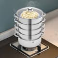 Miniatyrbillede 3 af 4: 5-lags rustfrit stål damper, stor kapacitet design, sundere madlavningsmetoder, nem at rengøre